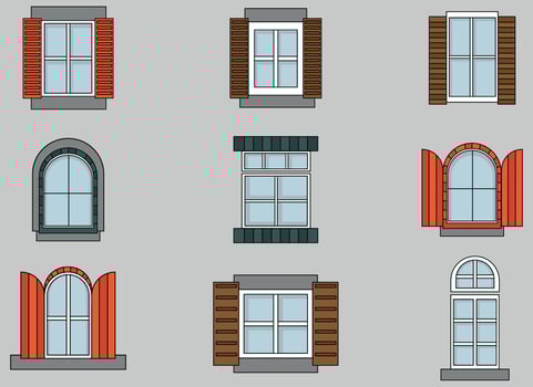 window vector design illustration isolated on gray background