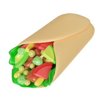 Burrito 3D Illustration Icon png