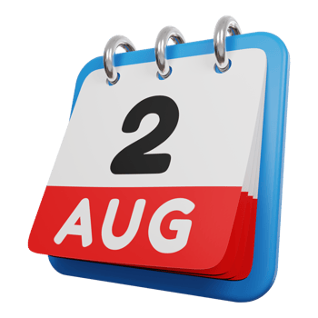 2 august day calendar 3d render left view png