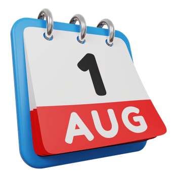 1 august day calendar 3d render right view png