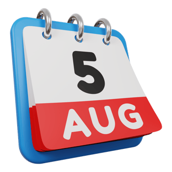 5 august day calendar 3d render right view png