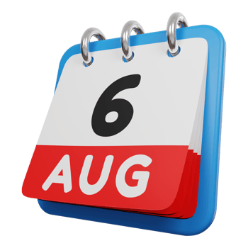 6 august day calendar 3d render left view png