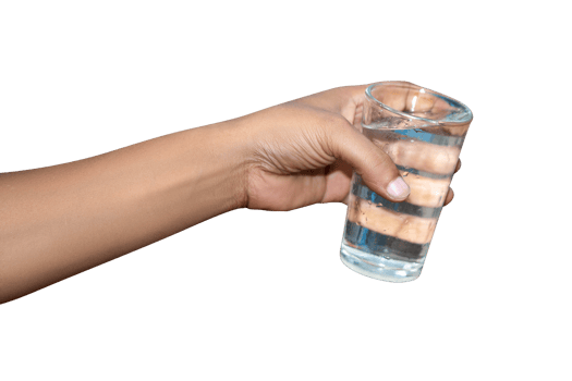 hand holding a Glass of pure water isolated on white background png