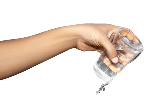 hand holding a Glass of pure water isolated on white background png