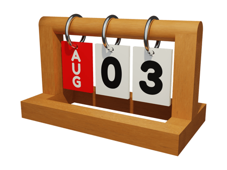 august 3 modern unique wooden calendar 3d rendering left view png