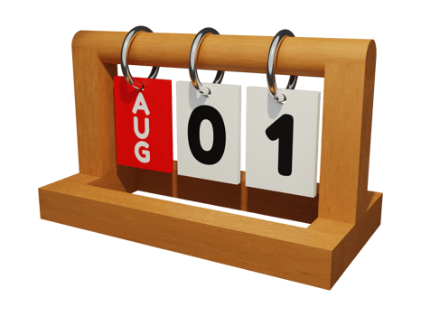 august 1 modern unique wooden calendar 3d rendering left view png