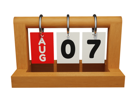 august 7 modern unique wooden calendar 3d rendering front view png