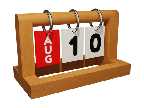 august 10 modern unique wooden calendar 3d rendering right view png