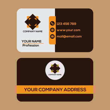 brown and orange modern company business card vector