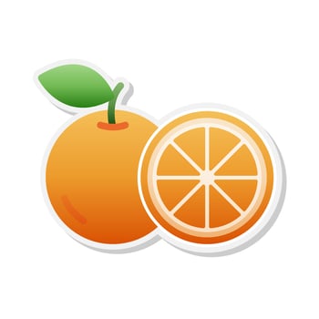 Orange sticker icon, Vector, Illustration. vector