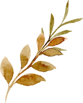 Leaves painted in watercolor. vector