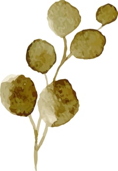 Leaves painted in watercolor. vector