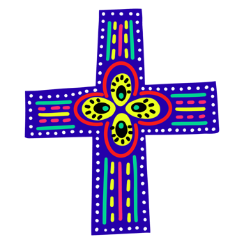 Cross, decorated with patterns png