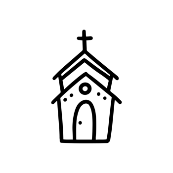 Church illustration in doodle style. Design foe Easter png