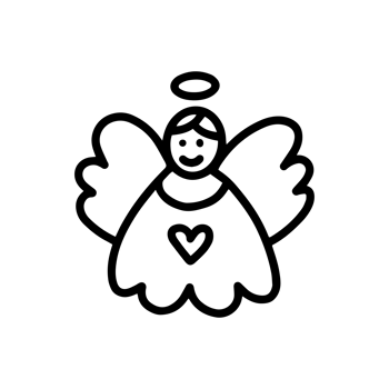 A cute little angel with wings. doodle style png