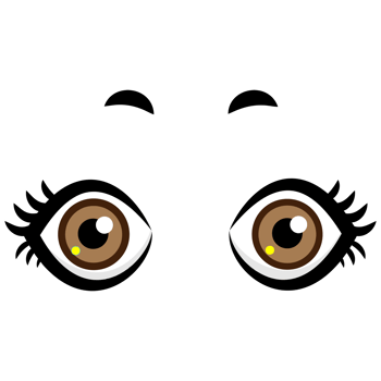 Brown kawaii eyes of character png