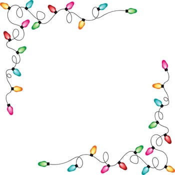 Christmas lights string isolated on white background vector