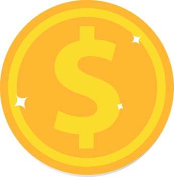 Coin icon vector illustration. Money design. Gold dollar flat symbol