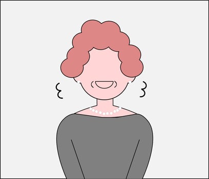 granny smiling while speaking vector