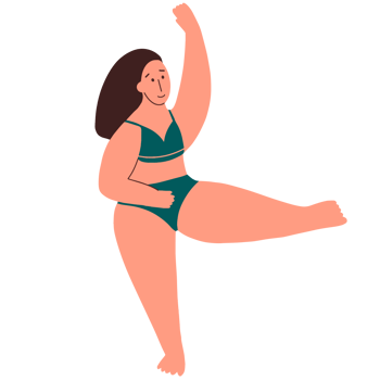 Cute plus size model in underwear. png