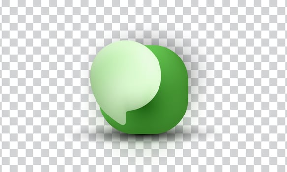 unique creative 3d minimal cartoon green bubble icon isolated on vector