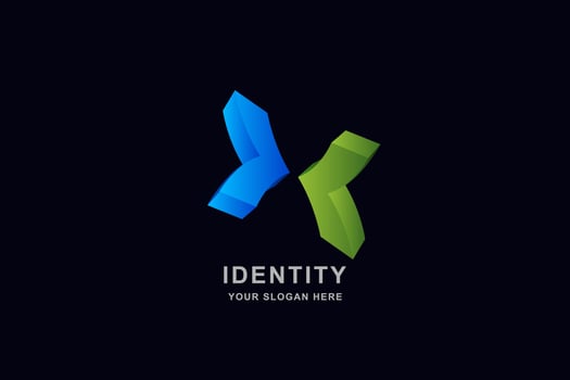 3D abstract or letter X logo design template vector