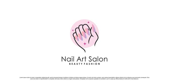 Nail polish logo design for nail beauty salon with creative element Premium Vector