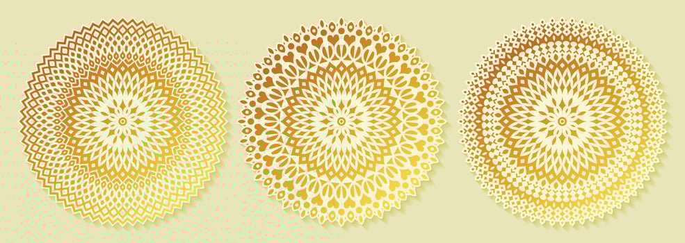 luxury white mandala design collection template vector