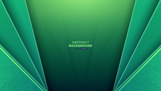 Abstract geometric background with green layers vector