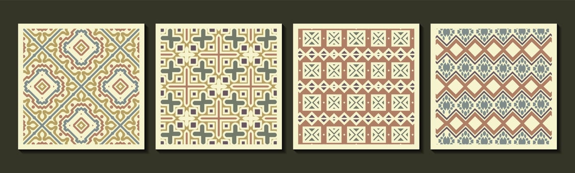 Collection of seamless ornamental ethnic patterns vector