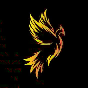 decorative phoenix bird logo vector concept