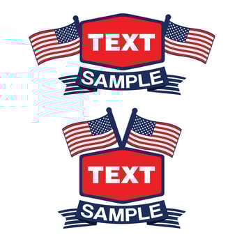 emblem badge logo bundle set with american flag vector