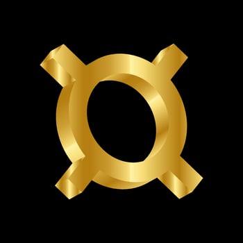 gold 3D luxury generic currency symbol vector