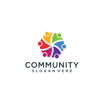 Community people logo and business card set vector