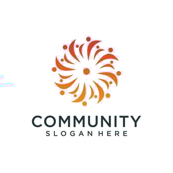 Community people logo and business card set vector