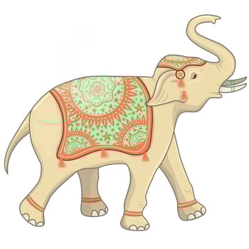 Indian elephant festival vector illustration. Isolated on white background.