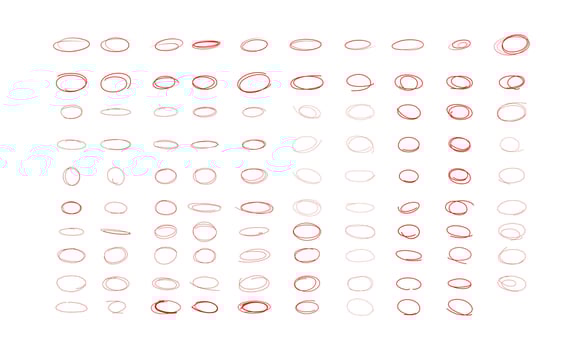 Red oval scribble highlighter. Red hand drawn marker elements, blank circles and ovals. vector