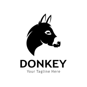 donkey head logo vector