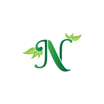 letter N nature logo vector