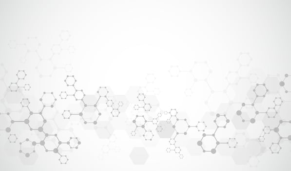 Molecules or DNA medical structure background vector design.