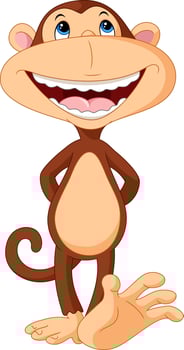 Cute monkey cartoon vector