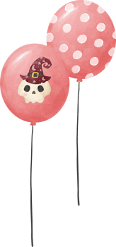 bunch of watercolor Halloween pink balloons party png