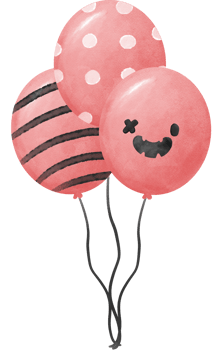 bunch of watercolor Halloween pink balloons party png