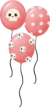 bunch of watercolor Halloween pink balloons party png