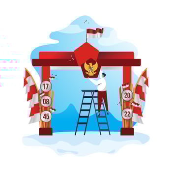 Flat design decorating gapura tradition vector
