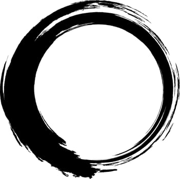 Grunge round with brush vector