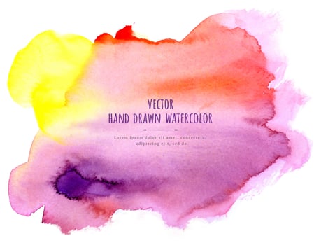 Vector Watercolor paint brush strokes from a hand drawn isolated on white background