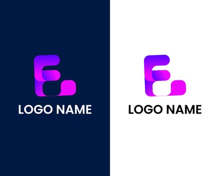 letter e and f modern logo design template vector