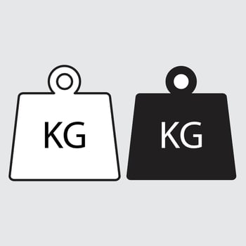 weight kg iron kettle bell kilogram vector icon