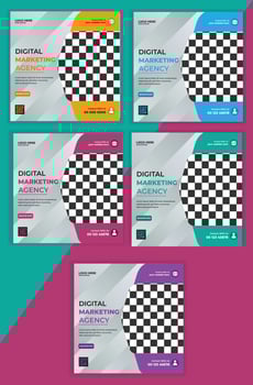 Digital Marketing Social Media Post banner Template, Digital marketing agency post banner, Digital marketing expert banner vector
